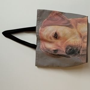 Tote bag with Yellow Lab face.